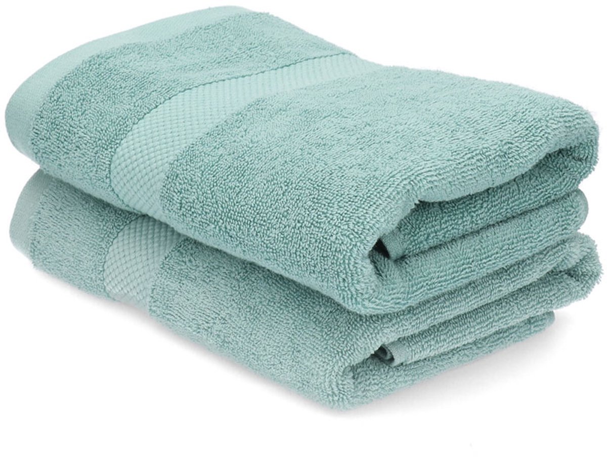 Set van 2 Organic Home badhanddoeken 70x140 cm – Sea Green