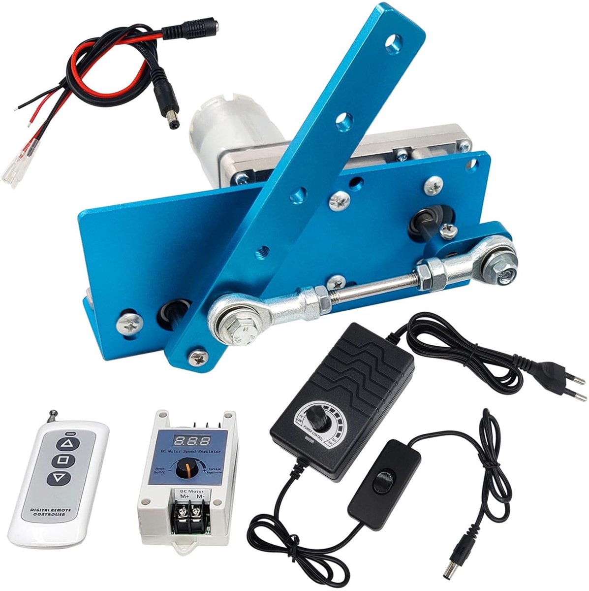 Piston swing motor 24 V 90 rpm - verstelbare zwiehoek 20-120 graden - met snelheidsregelaar en afstandsbediening - ShopVlot