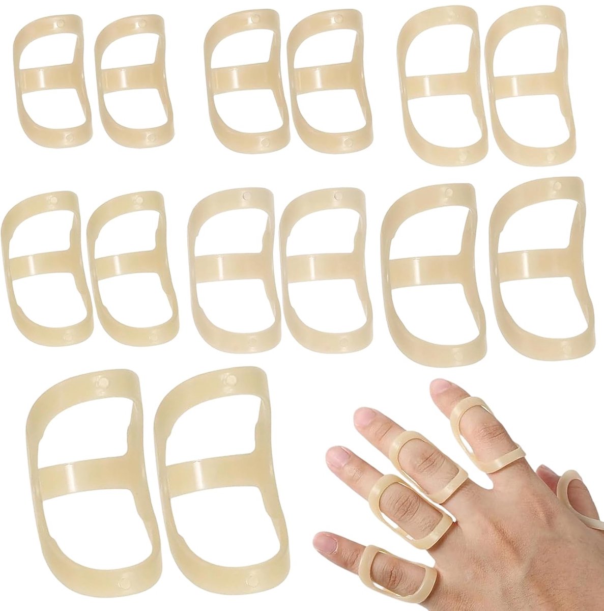 Vinger spalken set van 14 - ovalen 7 maten - waterdicht plastic - voor gewrichtscomfort - ShopVlot