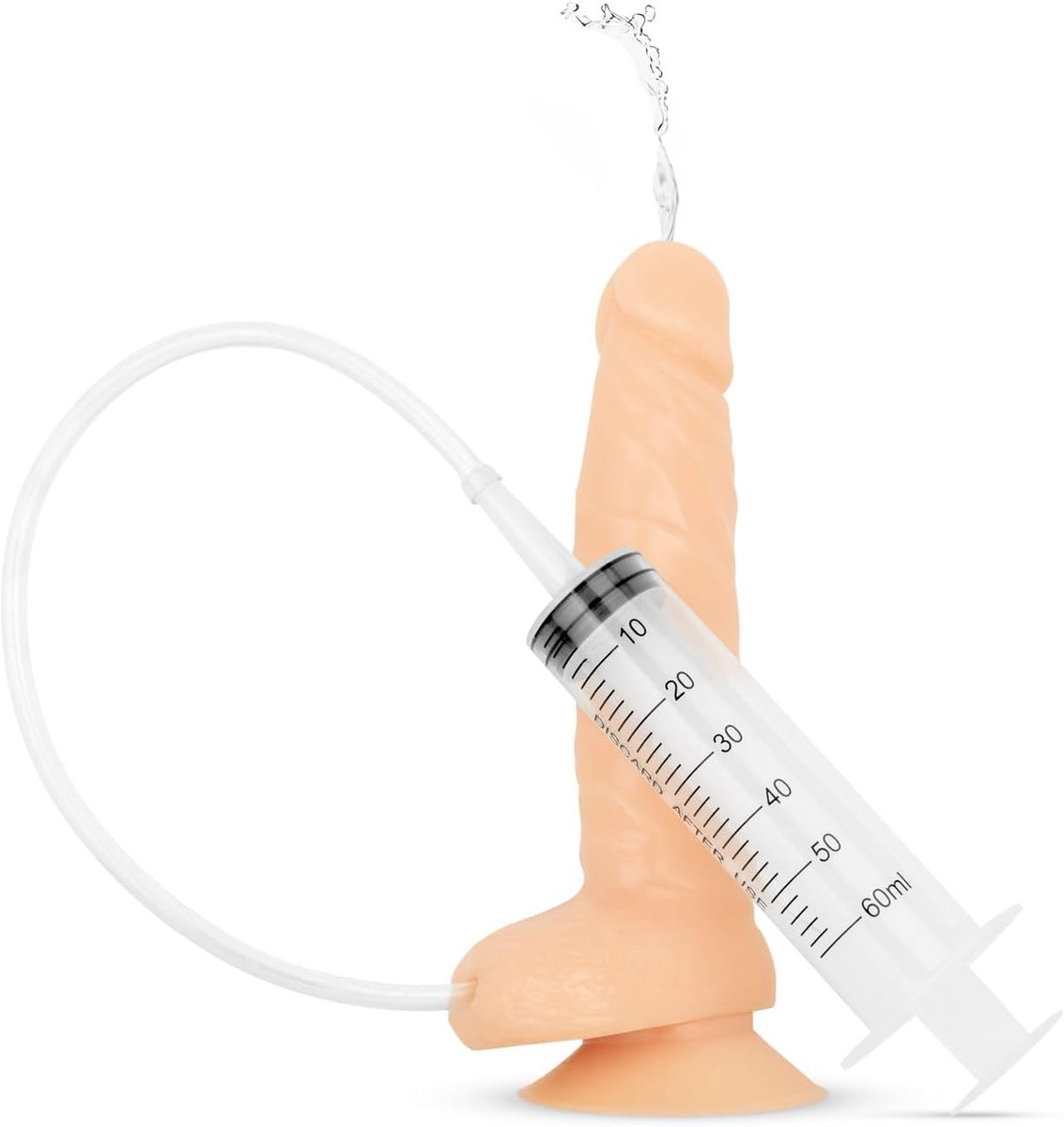 Squirting dildo met spuit - realistisch ontwerp - sterke zuignap - voor vaginale en anale stimulatie - ShopVlot