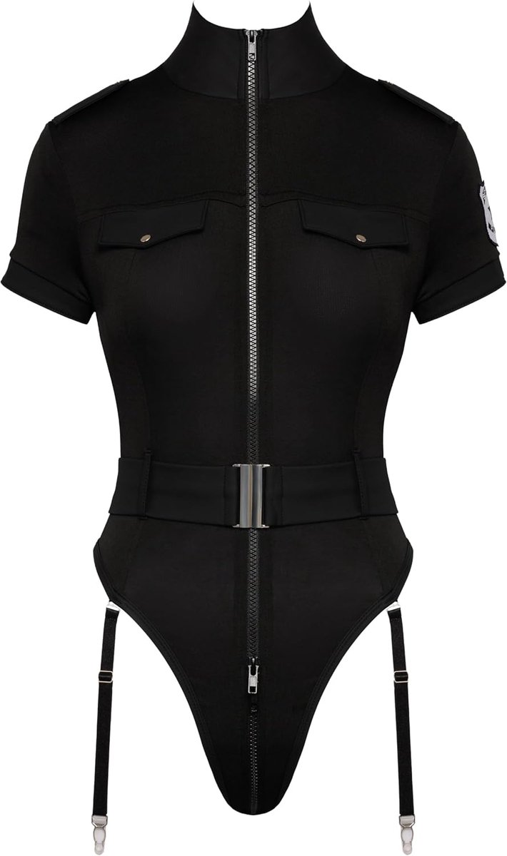 Suspender body speciaal politie - zwart - sexy pasvorm - perfect voor feestjes - ShopVlot