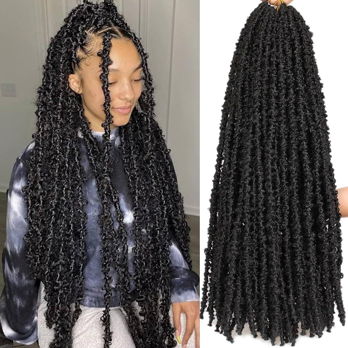 Faux Locs 30 Inch - Zwart - 6 Pakketten Pre-Gelooide Haar - Perfect voor Beginners - ShopVlot