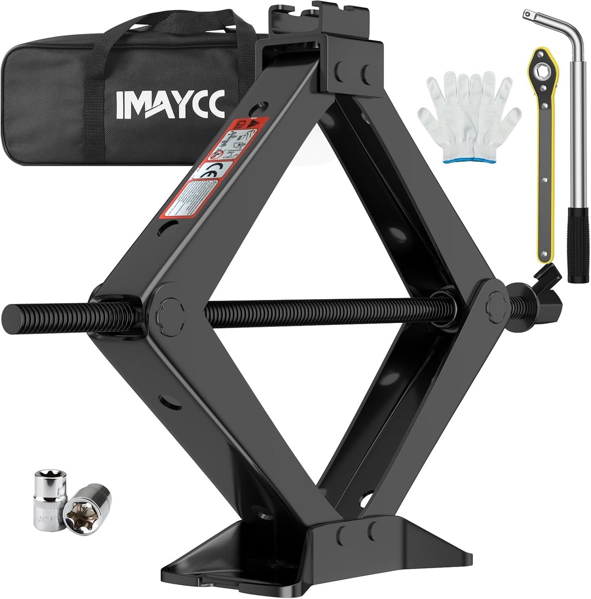 Scissor Jack 3T - Versterkt model - Met ratel en dubbele draaikruk - Ideaal voor noodsituaties - ShopVlot