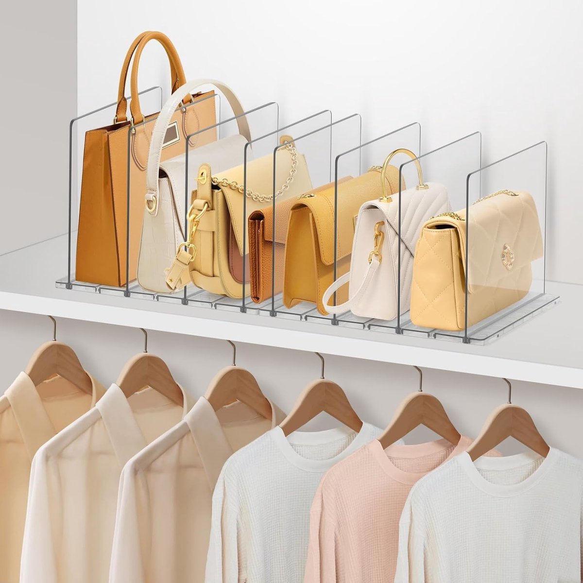 Acryl Plankverdeler 8-Pack - Verstelbaar - Transparant - Organiseer je kast - ShopVlot