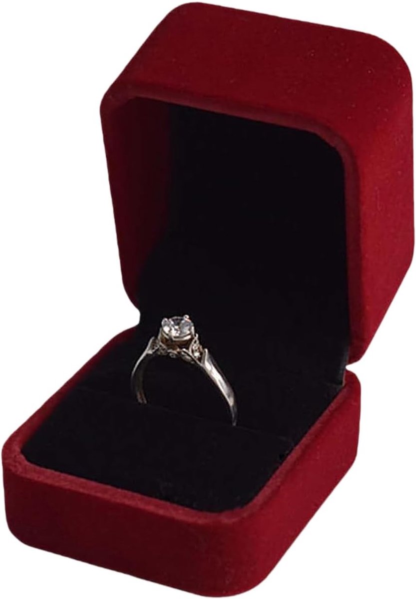 Zijde ring-doos - zwarte ring geschenkdoos - sieraden etui - perfect voor huwelijksaanzoek - ShopVlot