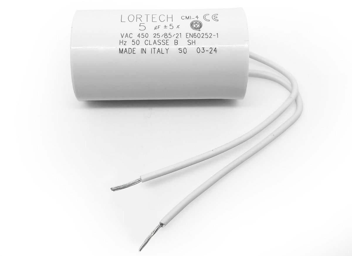 Capacitor 5µF - Ø 30 x 55 mm - plat bodem - betrouwbare werking tot 85°C - ShopVlot