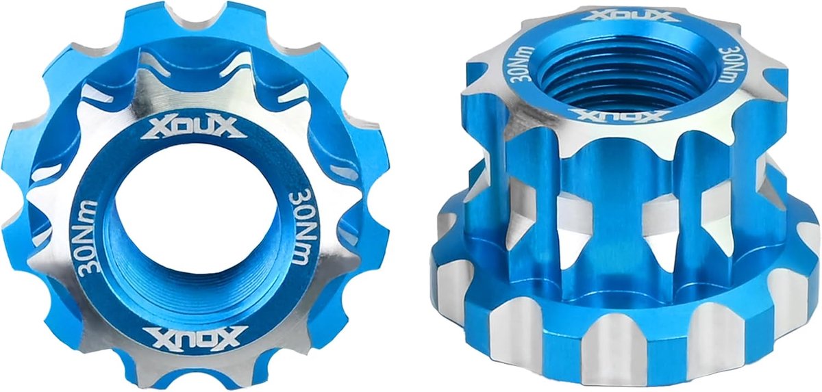 BMX asmoeren 10mm - blauw - aluminium - perfect voor kettingspanning - ShopVlot
