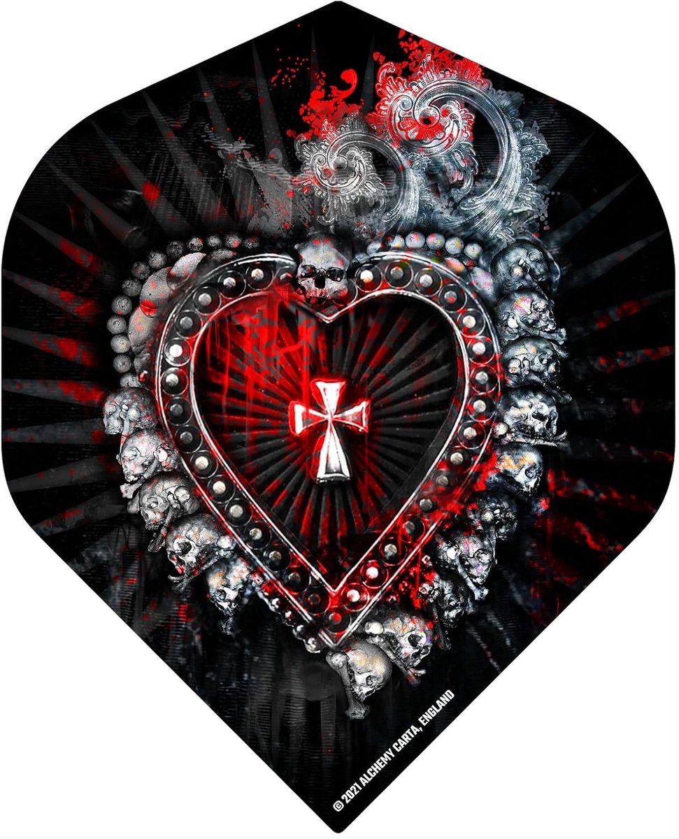 Dart flights standaard - No2 - 100 micron - tattoo ontwerp - set van 3 - ShopVlot