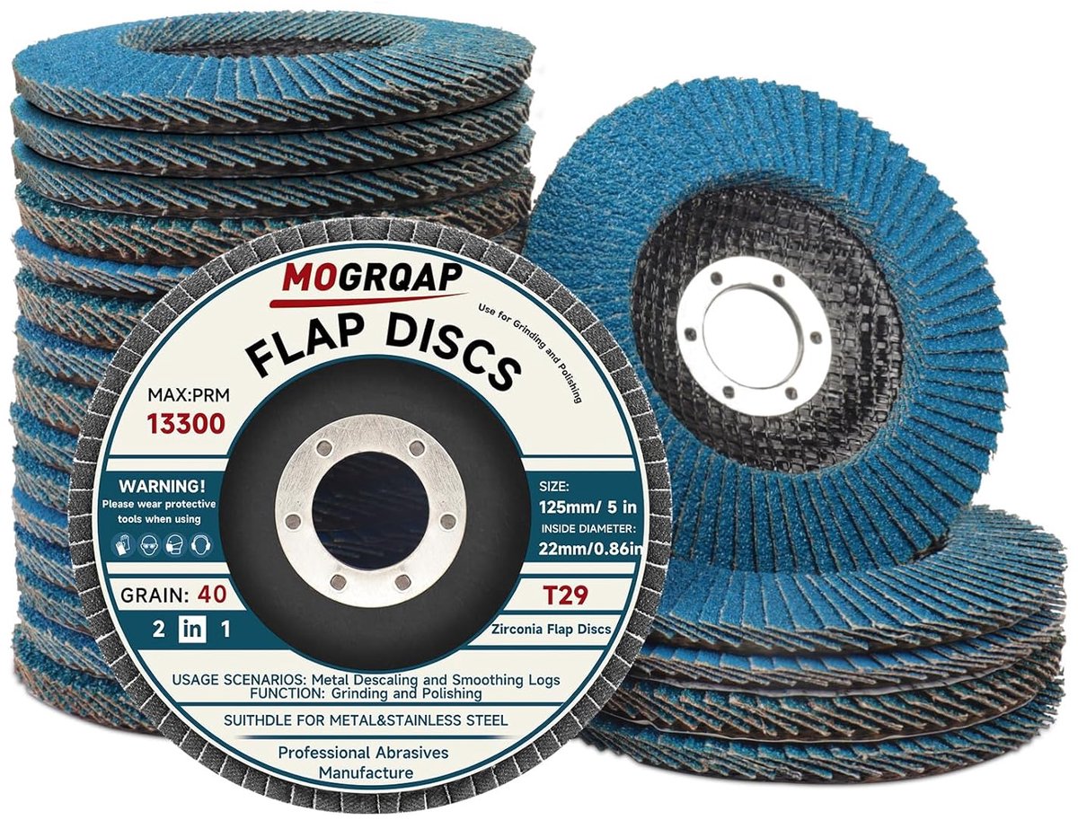 Schuurdiscs 20 Stuks 125 mm - Fijne Oppervlakte - 40/60/80/120 Korrel - Ideaal voor Gevoelig Werk - ShopVlot