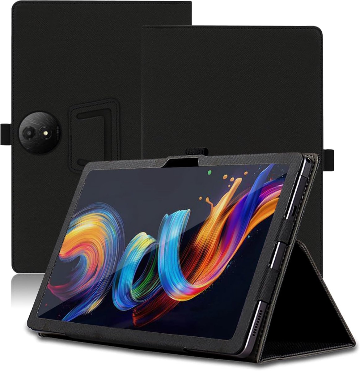 Tablet hoes TCL NXTPAPER 11 Plus - ultradun PU-leer - flipcase met handstrap - valbescherming en multi-hoekhouder - ShopVlot