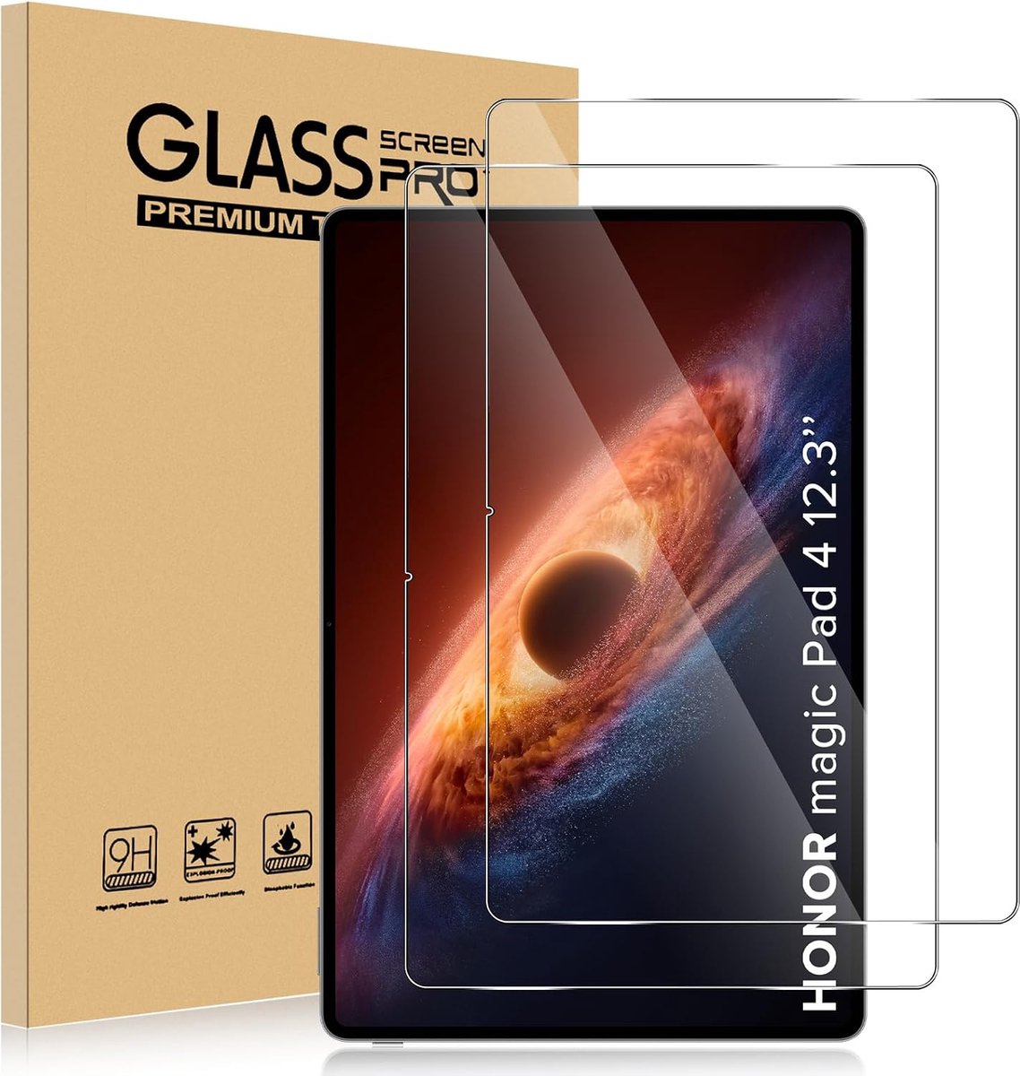 Bechermfolie voor Honor Magic Pad 4 12.3 Inch - 9H Hardheid - Anti-Kras Gepantserd Glas - Sterke bescherming - ShopVlot