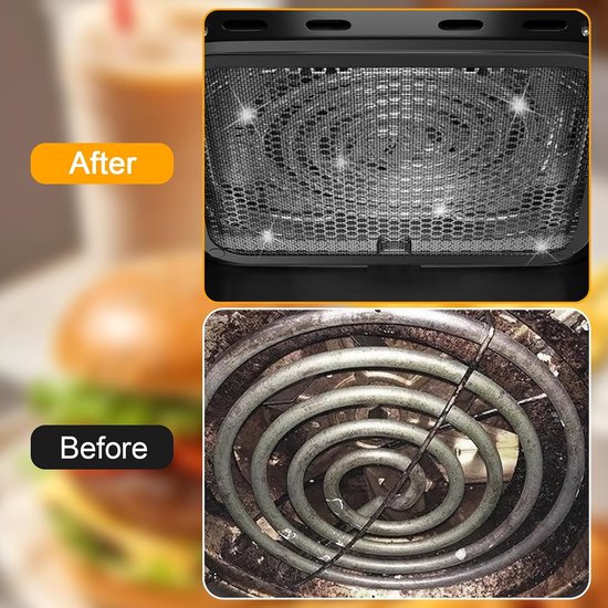 Accessoires voor Airfryer: 2-delige set van fijnmazig roestvrij staal voor 8.5L en 10L modellen, ideaal voor koken en bakken in de keuken van Merkloos — afbeelding 5