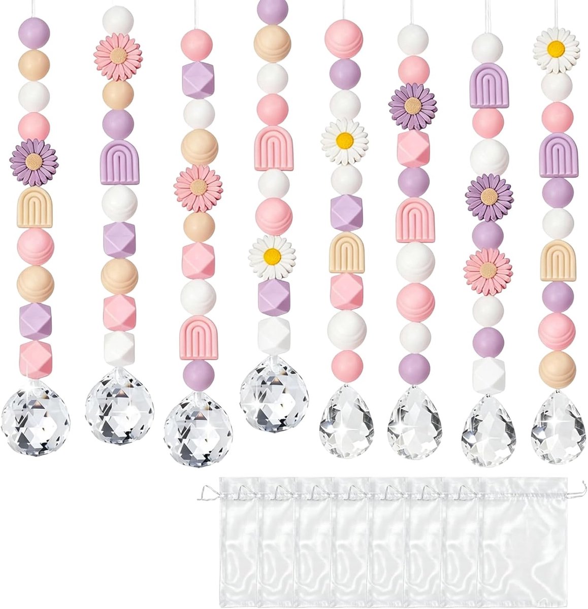 Zonnevanger knutselset 8 stuks - kristallen windgong - doe-het-zelf hanger - betoverende lichtvangers - ShopVlot