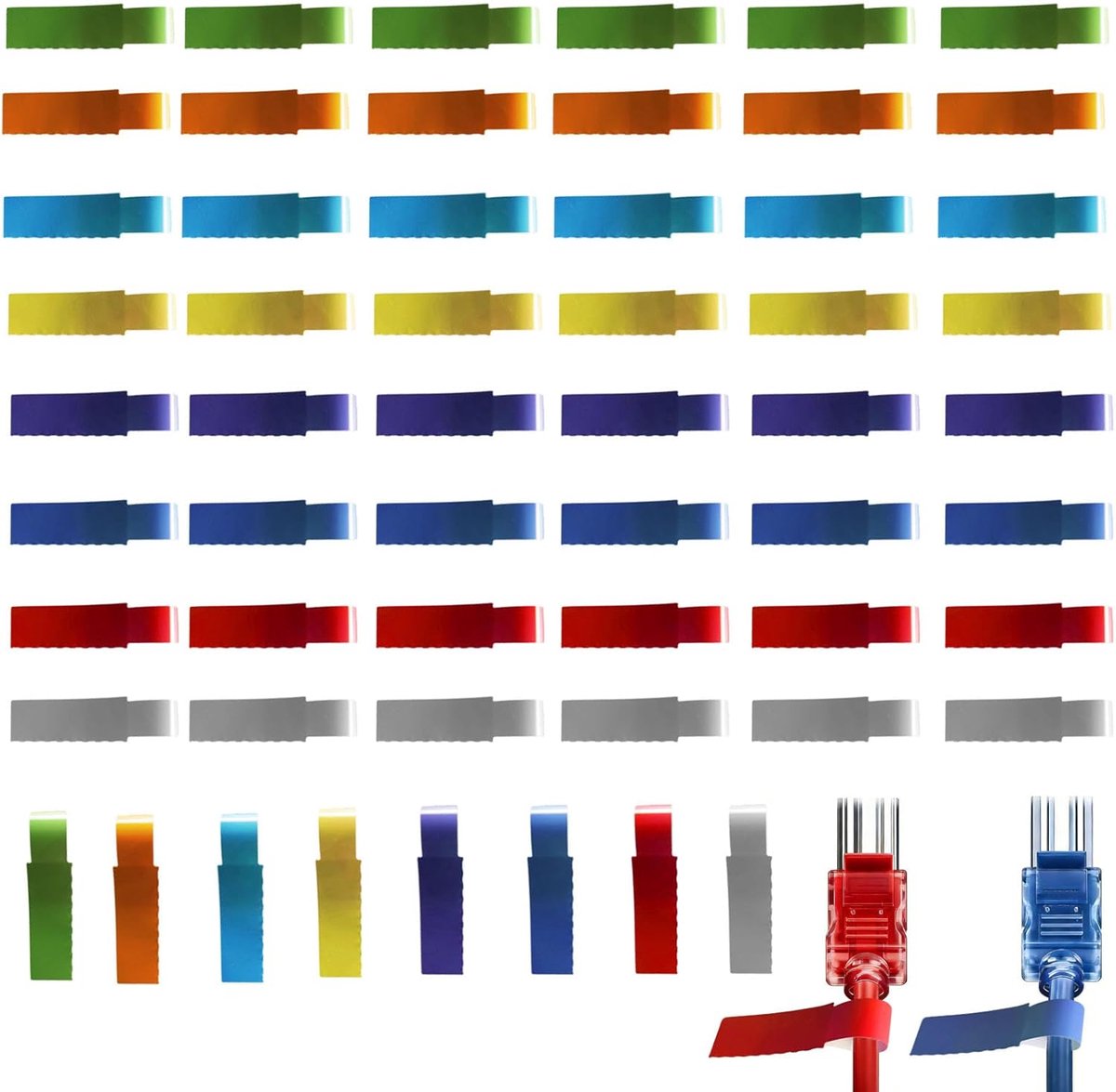 Kabellabels 480 Stuks - Waterproof Zelfklevend - Tear-Resistant Kleurcodering - Ideaal voor Organiseren van Draden - ShopVlot