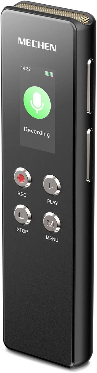 Voice recorder 128 GB - automatische ruisonderdrukking - 15 uur opname - veilig met wachtwoordbescherming - ShopVlot