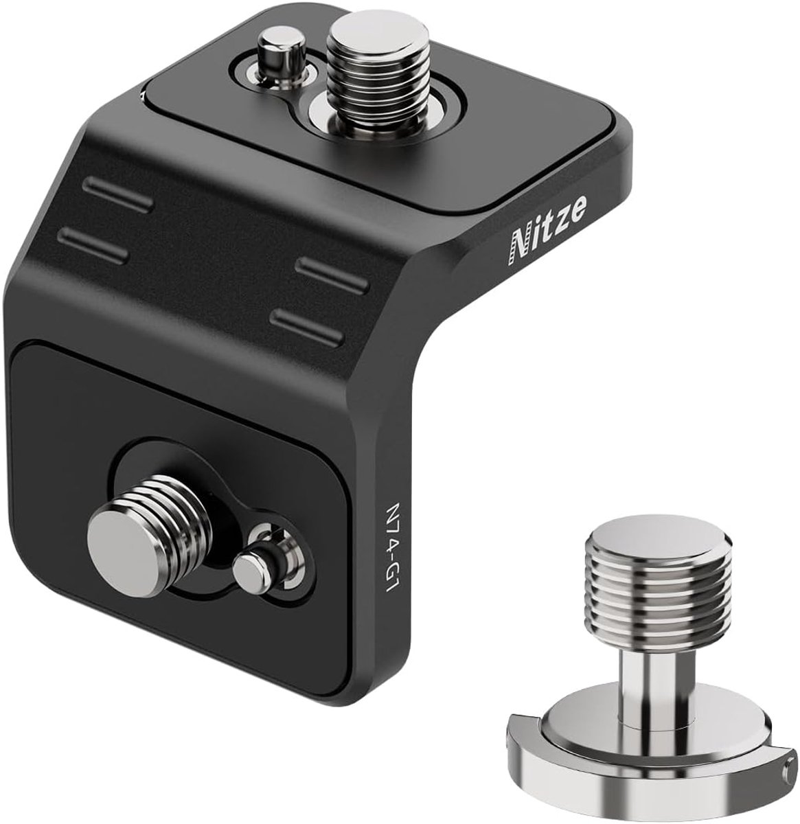 Montageplaat mini L-vormig - 1/4" & 3/8" schroeven - intrekbare positioneringspennen - ShopVlot