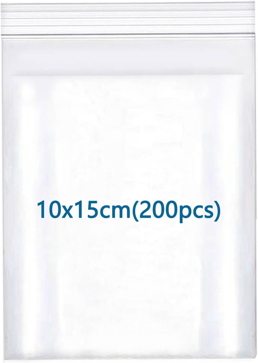 Plastic zakjes 10 x 15 cm - 160 μm - hersluitbaar - ideaal voor opslag - ShopVlot