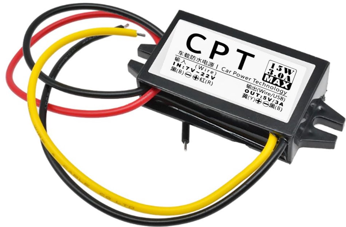 12V naar USB adapter 3A - DC naar DC buck converter - 15W vermogen - ideaal voor auto - ShopVlot