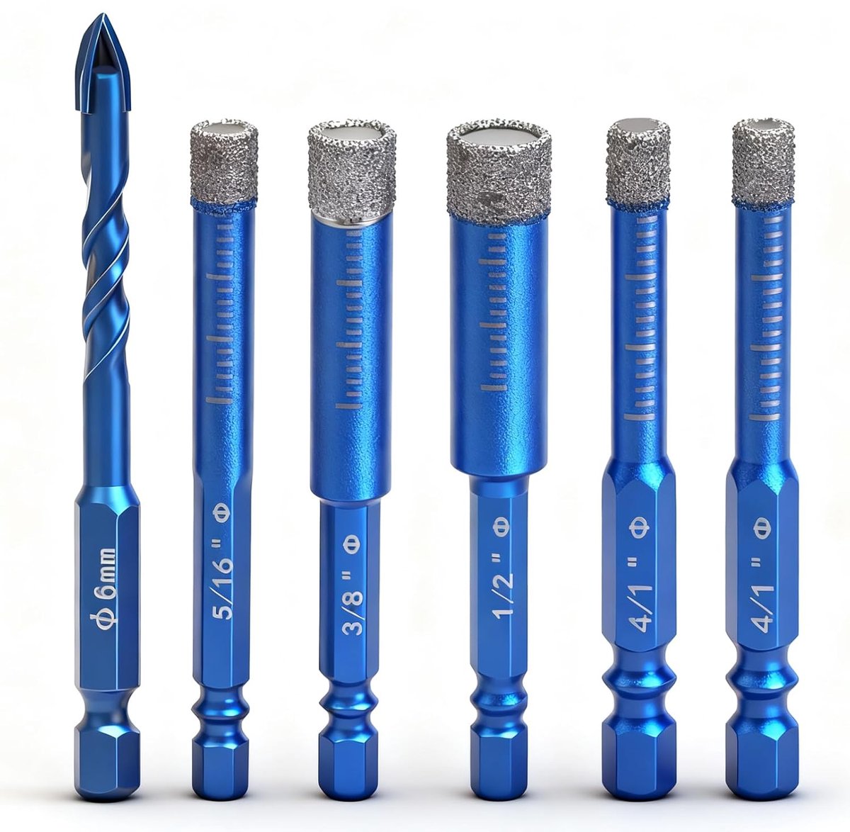 Boorgereedschap set - 6-delige diamanten boor set - voor keramiek en glas - maximale duurzaamheid - ShopVlot