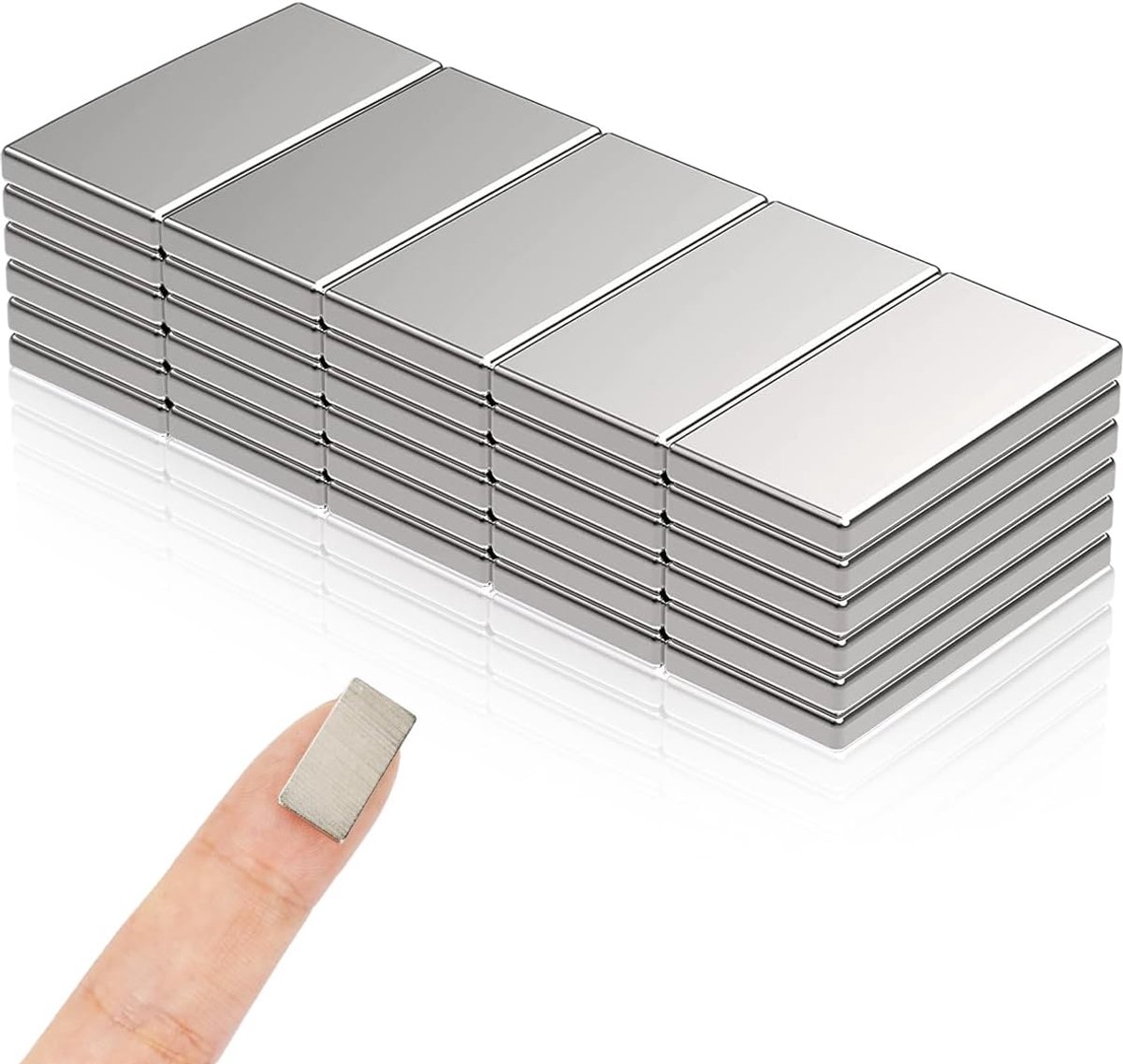 Neodymium magneten set 30 stuks - rechthoekig - zelfklevend - ideaal voor koelkast en knutselen - ShopVlot