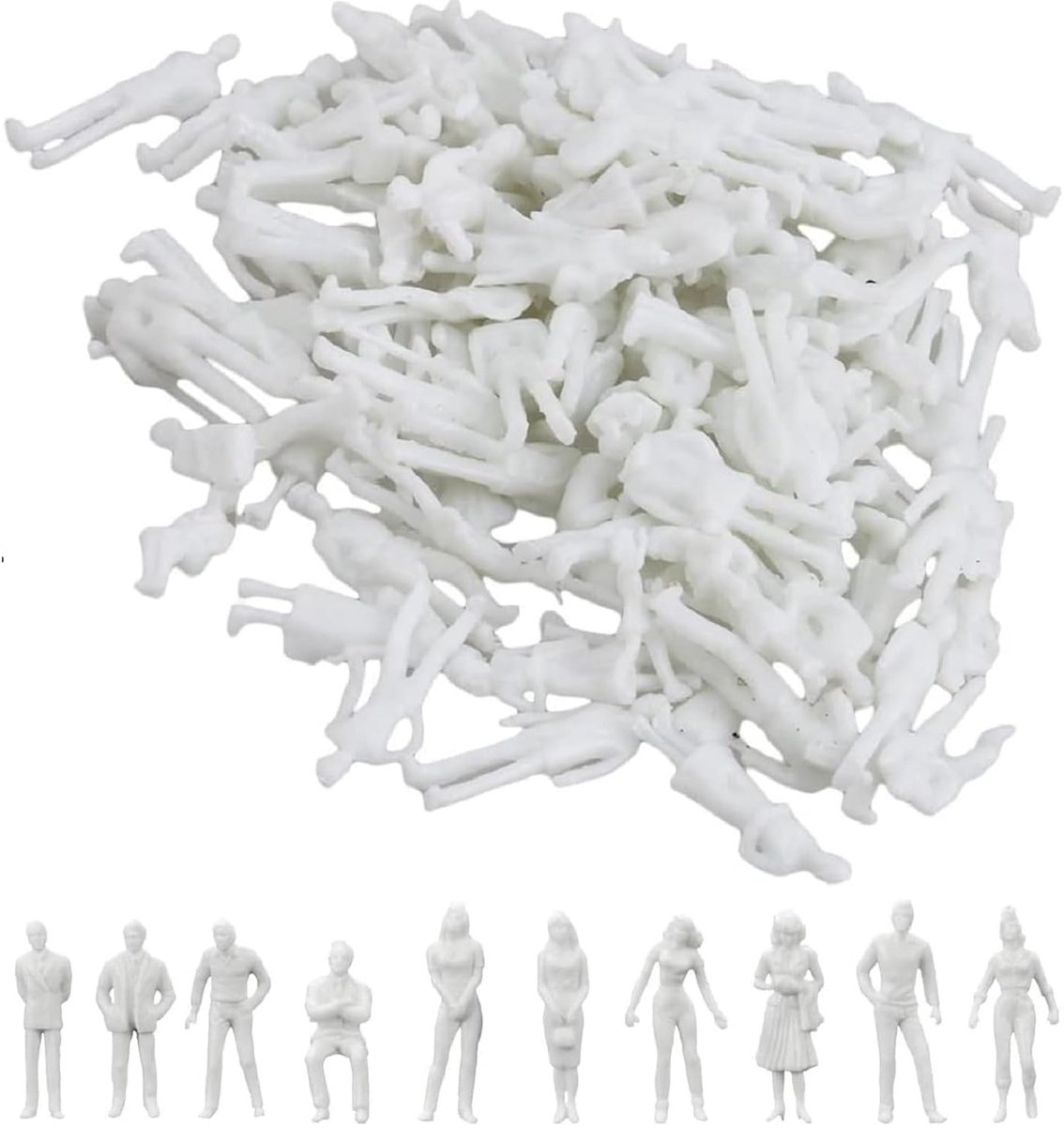 Miniatuur Figuren 1:100 - Ongeverfd - 100 Stuks - Perfect voor DIY Stadsbouw - ShopVlot