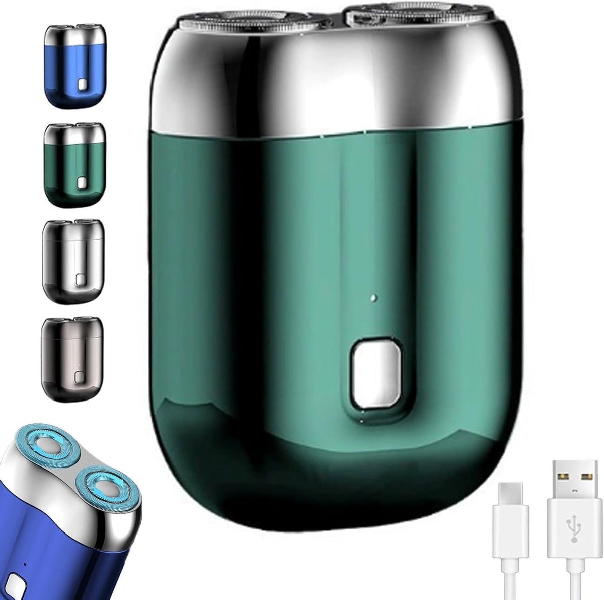 Mini Shaver - Elektrisch Scheerapparaat - Reizen en Dagelijks Gebruik - 3D Drijvend Scheersysteem - Zakformaat - Groen