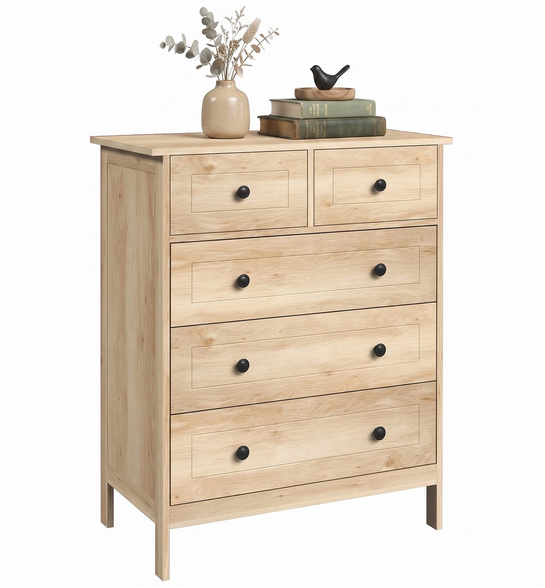HOMCOM Ladekast - MDF - 74x40x91cm - Eikenhout
