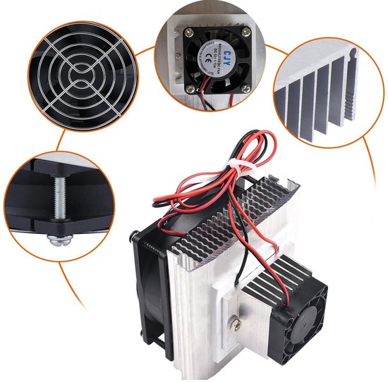 Thermoelectric Peltier Koeling - Mini Airco Koelmodule - DIY Koelprojecten - Stille Werking - 100 x 95 x 90 mm — afbeelding 4