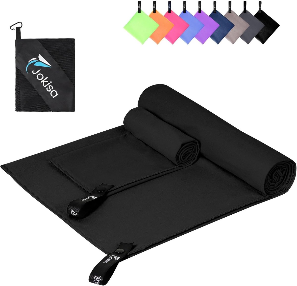Microfibre handdoeken set van 2 - 180 x 90 cm strandhanddoek - 80 x 40 cm sporthanddoek - sneldrogend en zandvrij - ShopVlot
