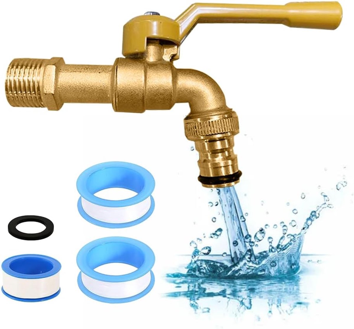 Tuinkraan 1/2 inch - Hoogwaardige Messing - Roestbestendig - Ideaal voor tuin en regenton - ShopVlot