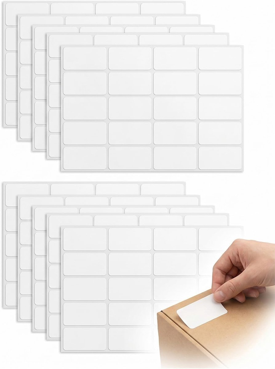 Naametiketten 200 stuks - 40 x 19 mm - waterdicht en strijkvrij - ideaal voor kleding - ShopVlot