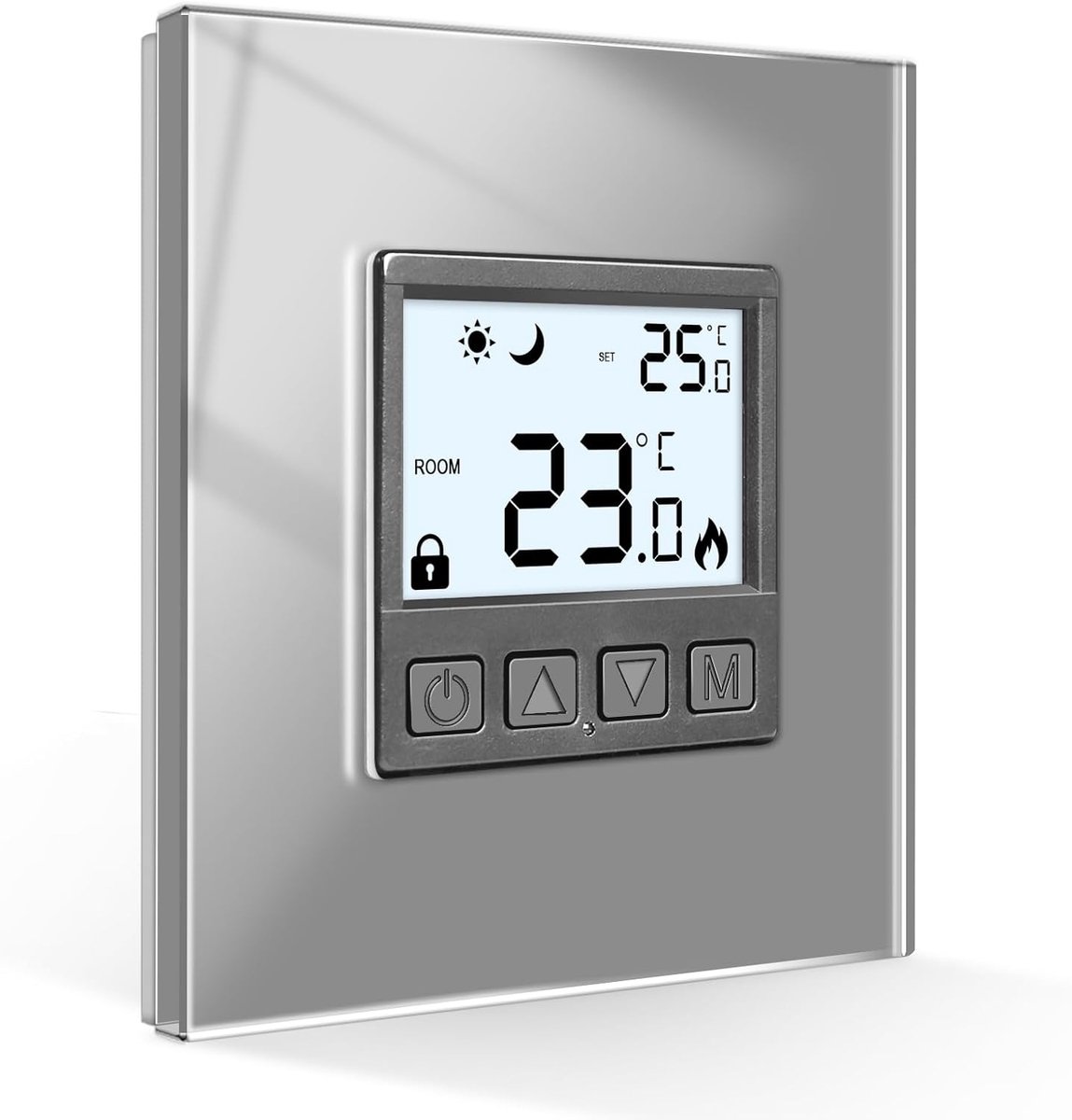 Thermostaat vloerverwarming - Digitale installatie - Glazen frame - Ideaal voor waterverwarming - ShopVlot