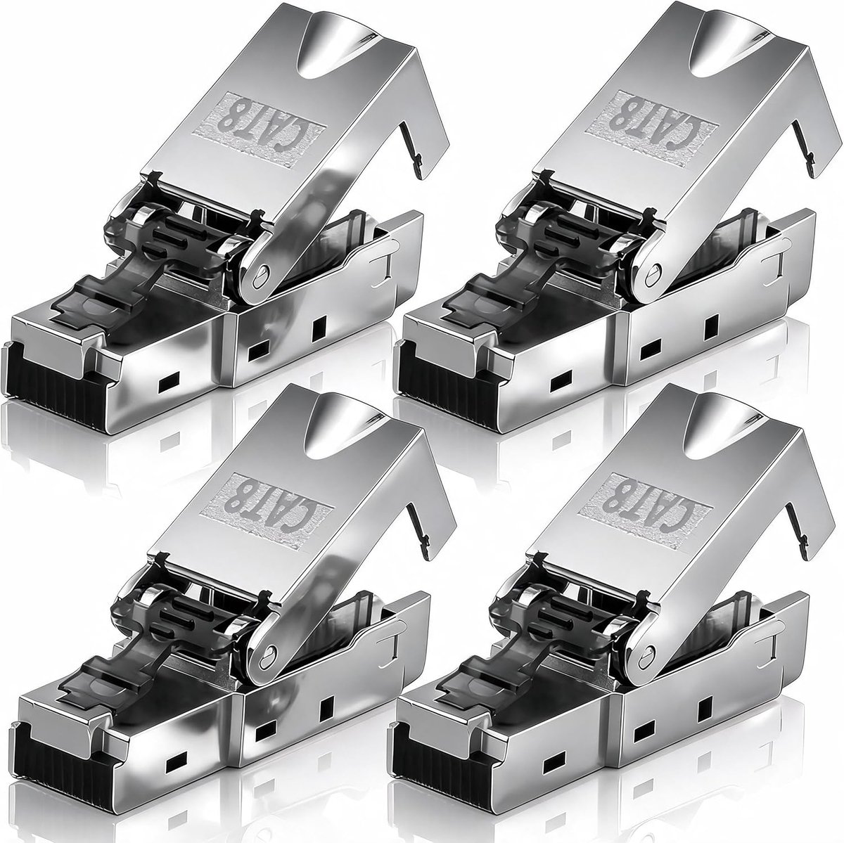 RJ45 CAT 8 stekker zonder gereedschap - RJ45 plug afgeschermd 40 Gbit/s - Voor kabels 22 AWG (8.5mm) - ShopVlot