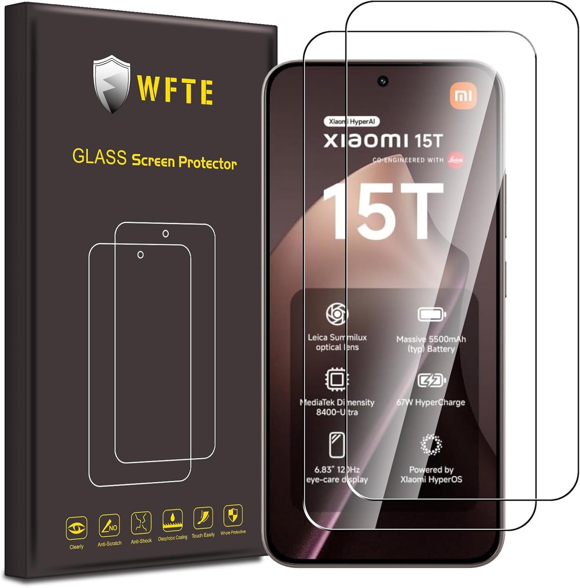 Screenprotector 15T/15T Pro - 9H Hardheid - Krasbestendig - Bubble-Free Bescherming - ShopVlot