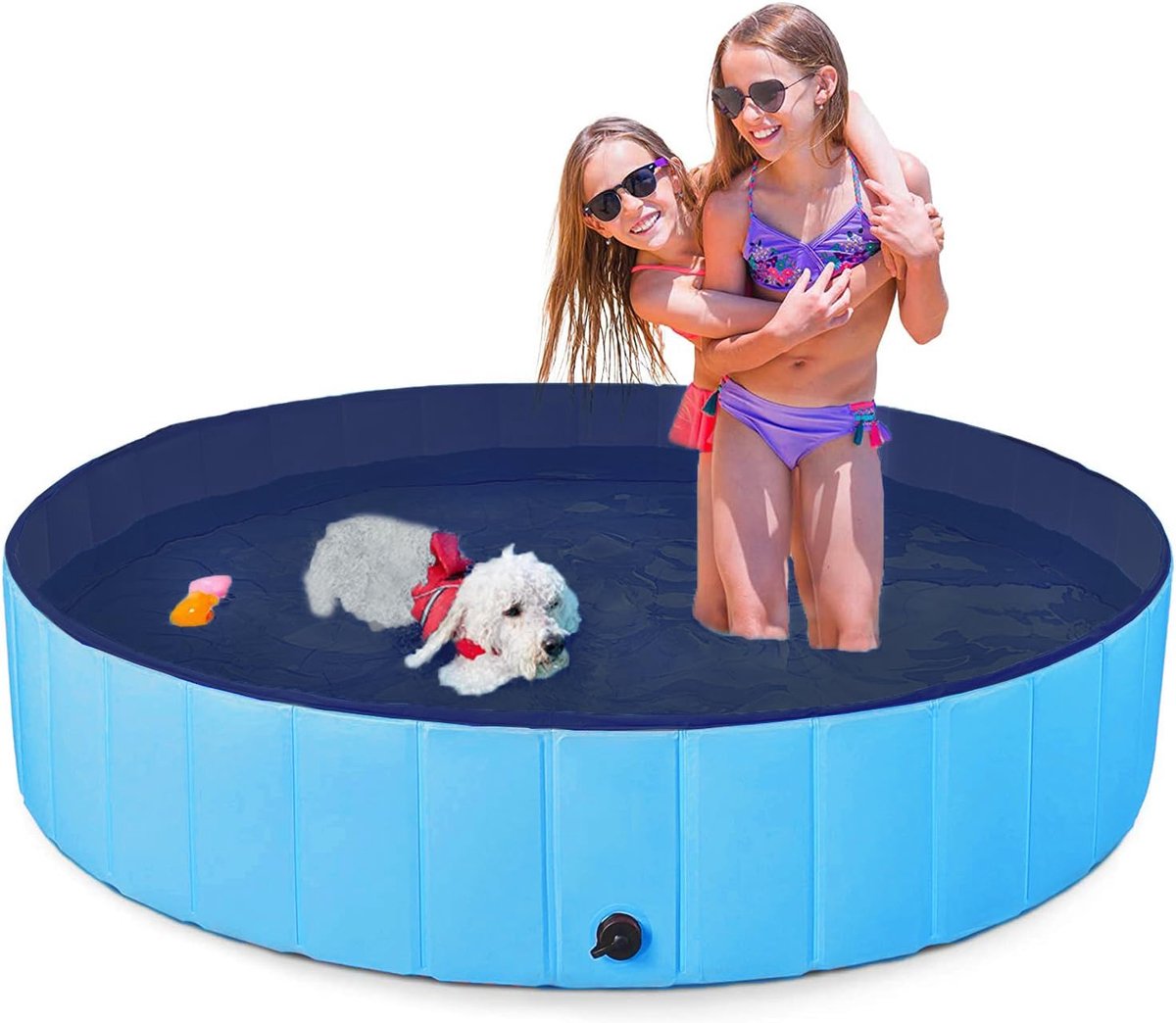 1 stuk - Opvouwbaar huisdier zwembad - honden zwembad - huisdier zwembad - PVC anti-slip materiaal - geschikt voor alle soorten huisdieren -120 * 30cm - blauw