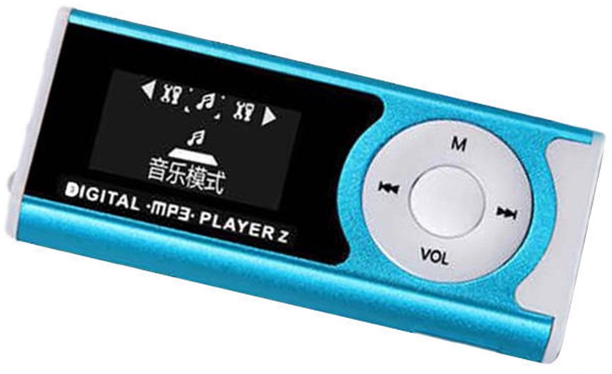 Compacte MP3 speler - Blauwe muziekspeler - MP3 - Blauw - Exclusief SD kaart - CHPN