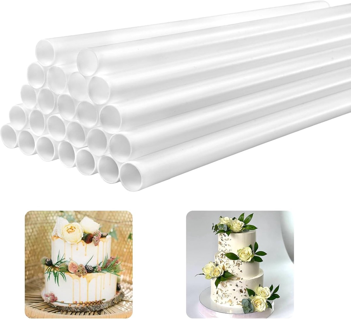 Cake Stands 24 cm - Herbruikbare Cake Statieven - Twee-Laags Cake Stabilizer - Perfect voor Laagjescakes - ShopVlot