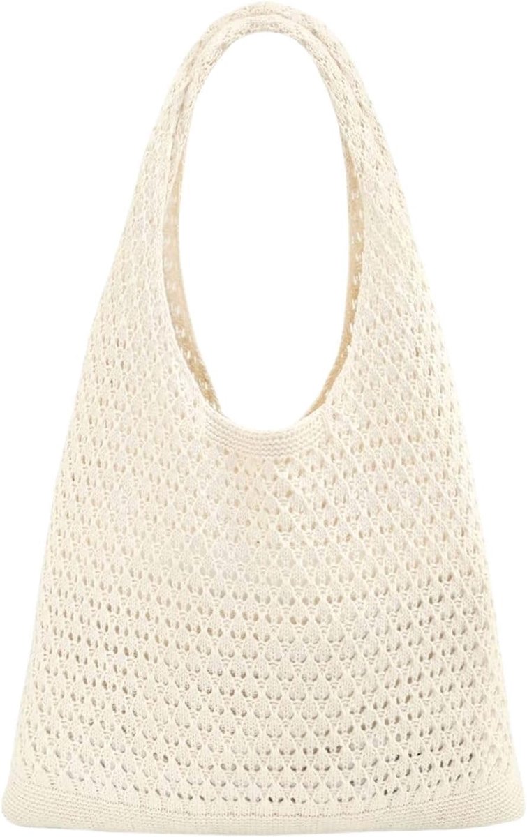 Haakhandtas voor dames - Beige haak tas - Klein strandtas - Ideaal voor dagelijks gebruik - ShopVlot