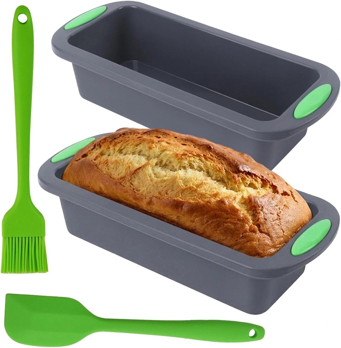 Siliconen broodbakvormen 2 stuks - Hittebestendig - Rechthoekig - Perfect voor cake en brood - ShopVlot