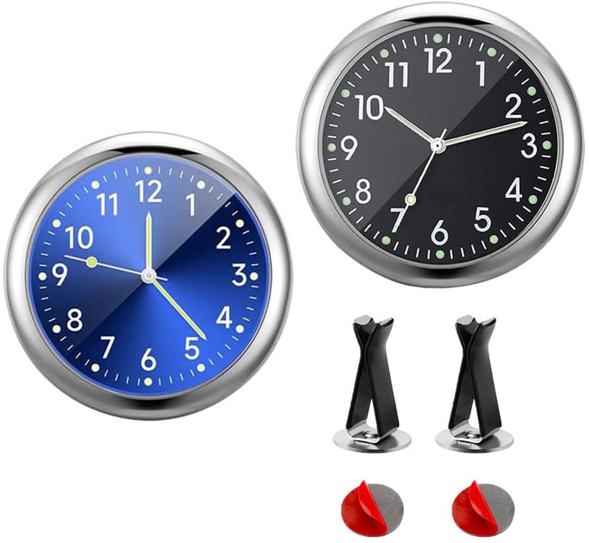 Auto klok - 2 stuks mini dashboard klok - Luminous display - Compacte decoratie voor auto - ShopVlot