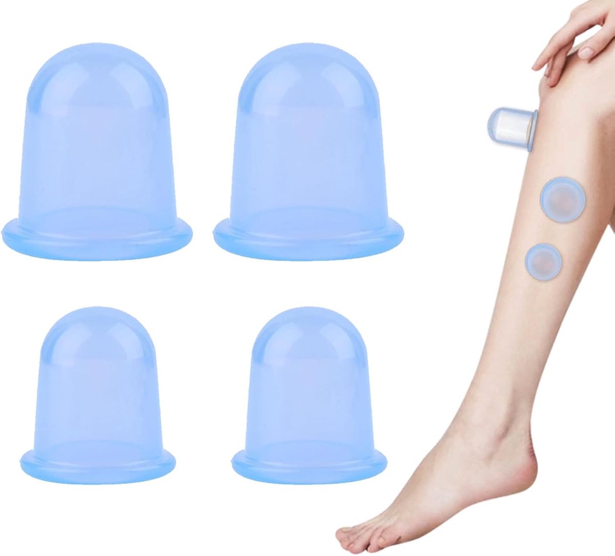 Cellulite zuigcups set 4 stuks - silicone - anti-rimpel - bevorder ontspanning - ShopVlot