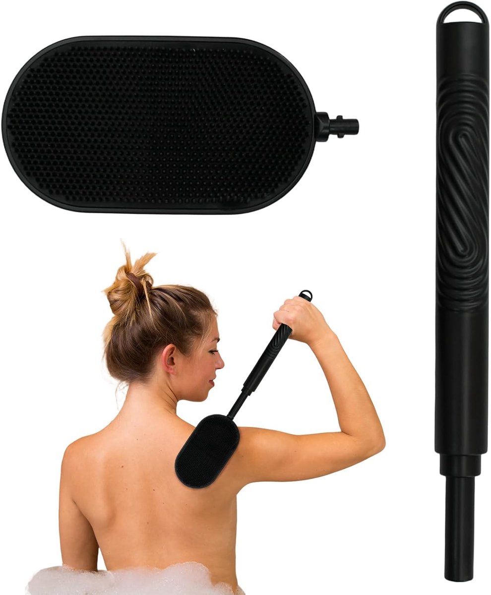 Achterborstel met Lange Handgreep - Verstelbaar Siliconen Douche Lichaamsborstel - Ergonomisch Ontwerp - ShopVlot