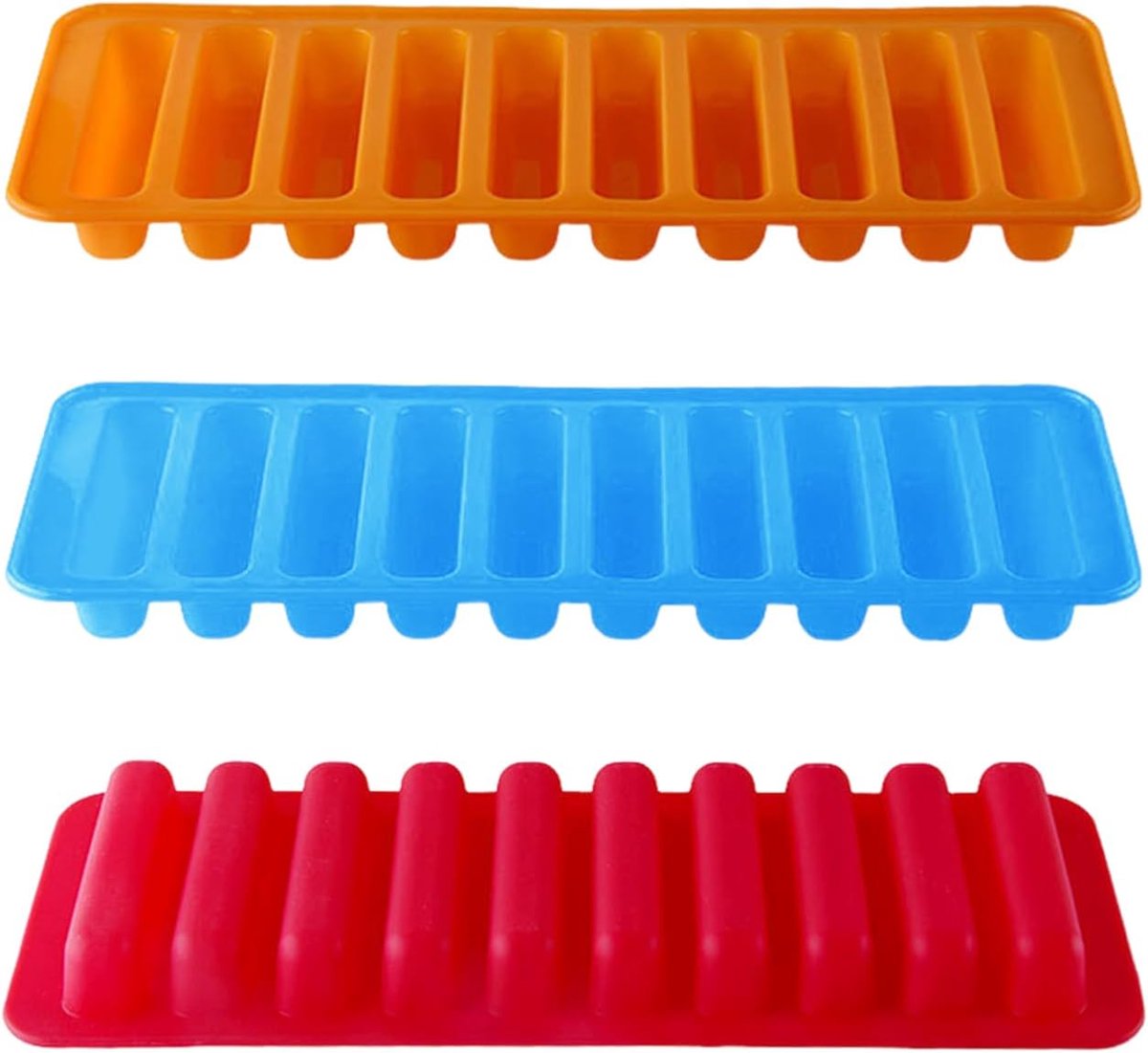 Siliconen bakvormen 25 x 9 cm - set van 3 - hittebestendig - ideaal voor ijsblokjes en taarten - ShopVlot