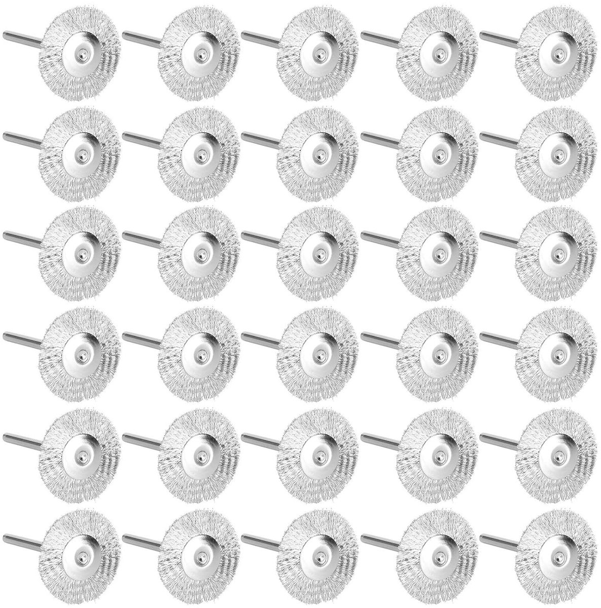 Borstelwiel set 30-delig - staal draad - voor roestverwijdering - multifunctioneel schoonmaken - ShopVlot