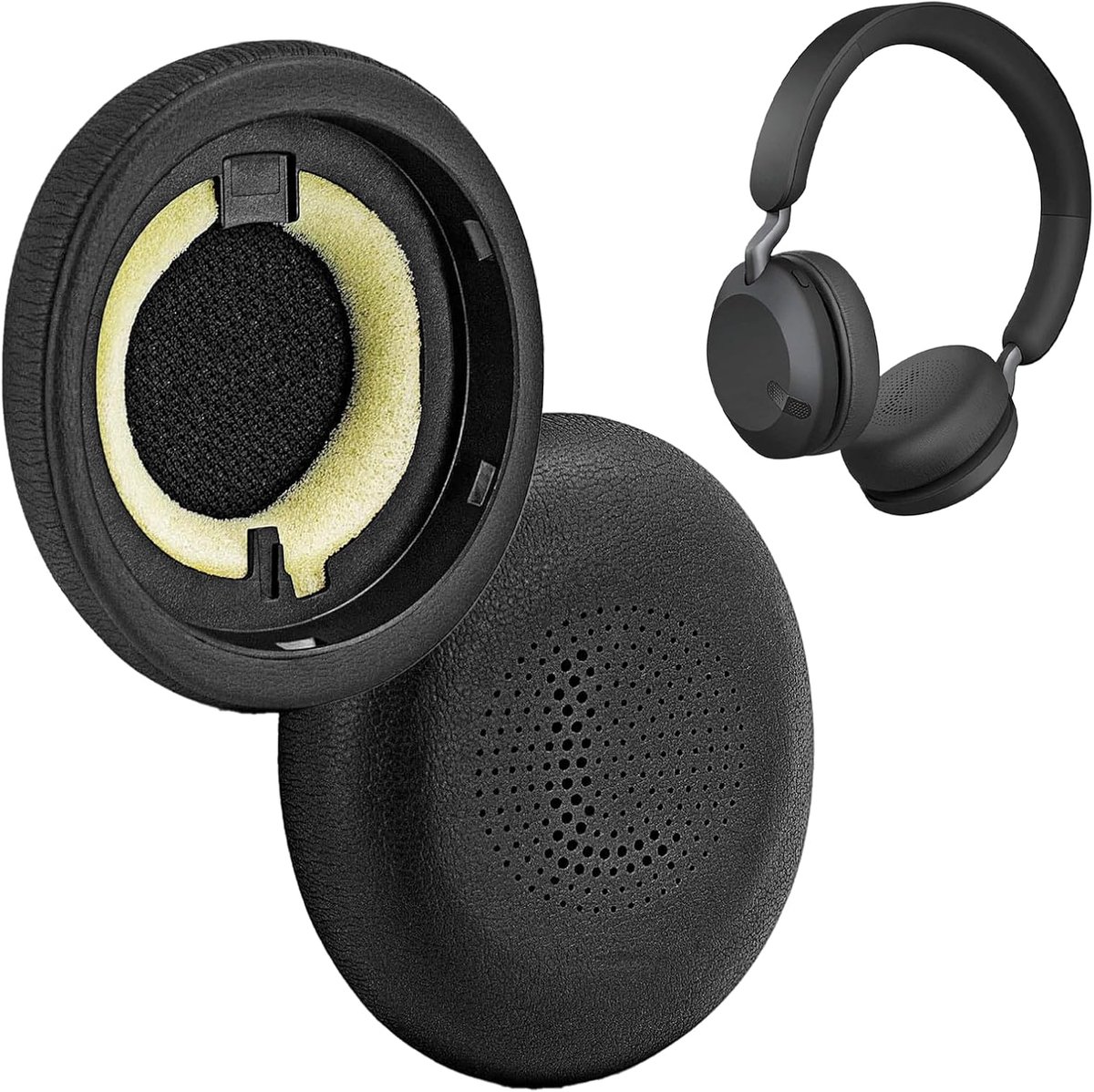 Oorkussens Evolve2 65 - Vervangingskussens - Zacht leer - Perfecte pasvorm en comfort - ShopVlot