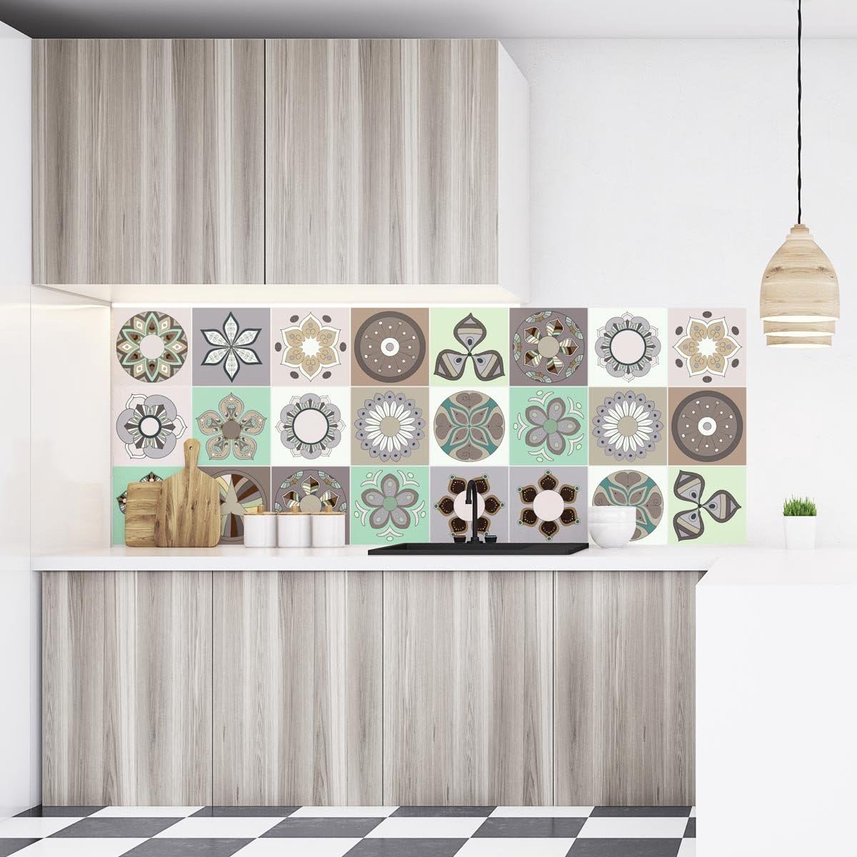 Tegels stickers 10 x 10 cm - cementlook - zelfklevend - eenvoudig te plaatsen - ShopVlot