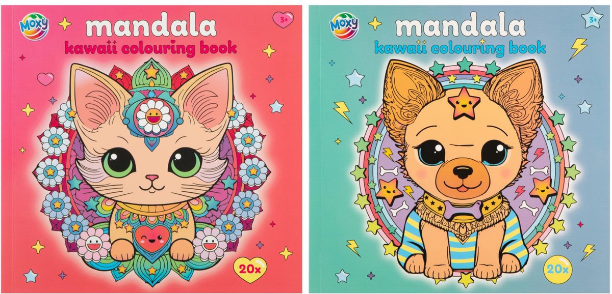 Mandala Kawaii Kleurboek voor Kinderen en Volwassenen Voordeelbundel - 40 Kleurplaten - Mandala Kleurboek - Kawaii Kleurboek - Kawaii Tekenen -