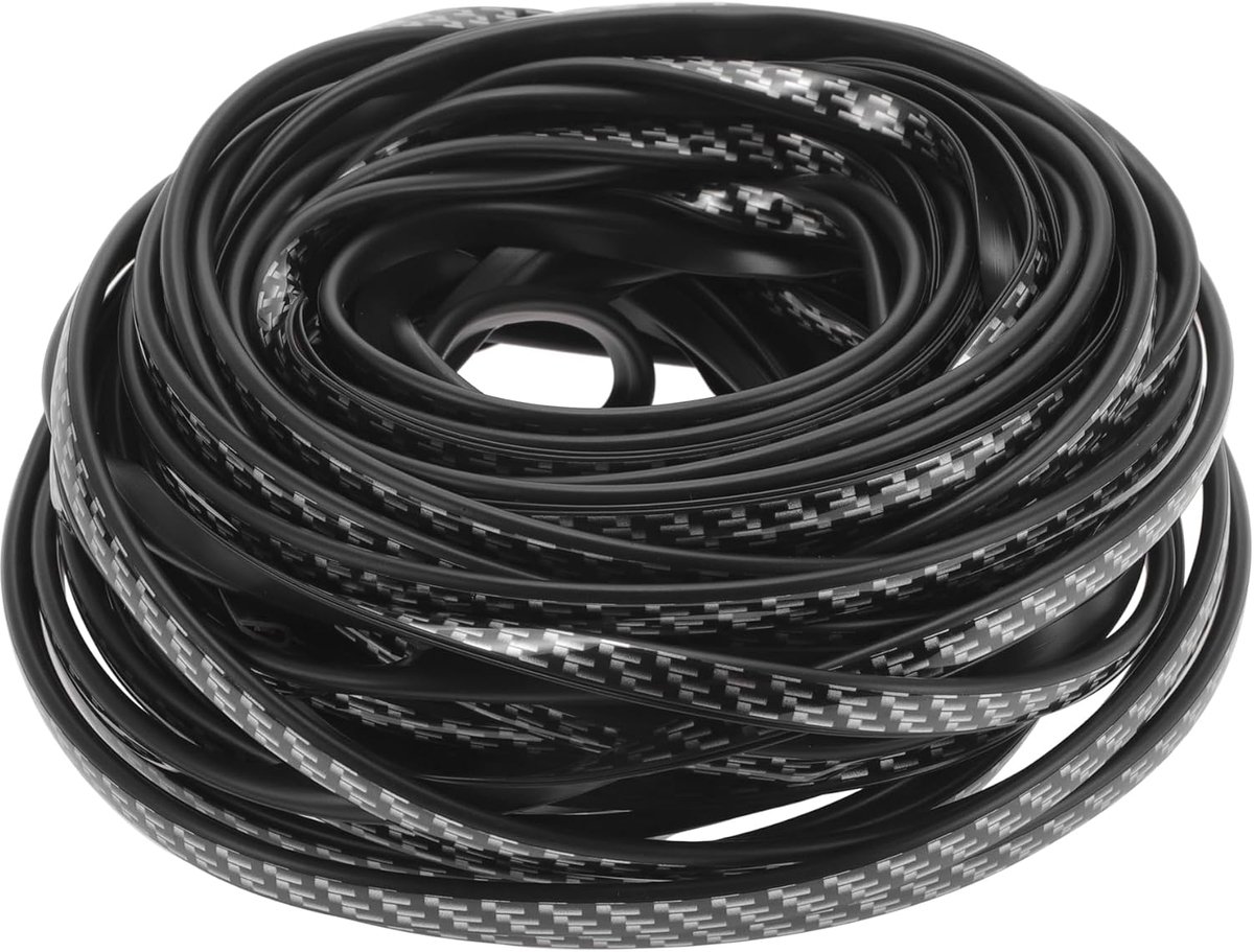 Autodeurrandbeschermers 65.62Ft - U-Vorm PVC Chroom Zwart Carbon - Slijtvast en UV-bestendig - Bescherm uw auto - ShopVlot