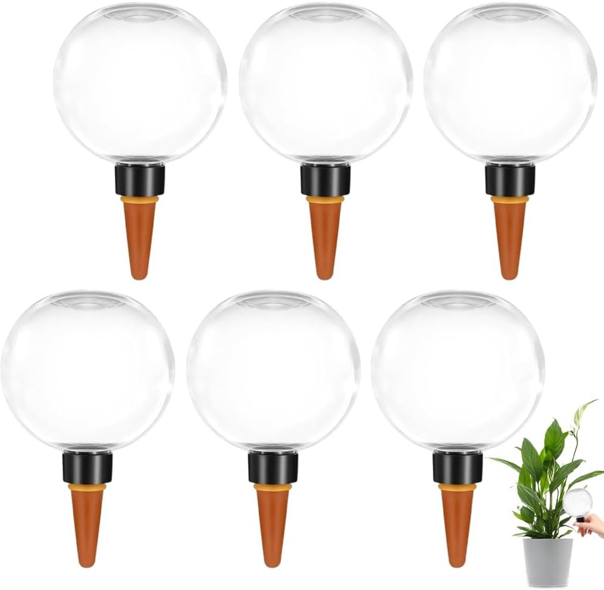 Bewateringsballen voor planten 500 ml - automatische waterdispenser - 6 stuks - zorgt voor eenvoudige plantverzorging - ShopVlot