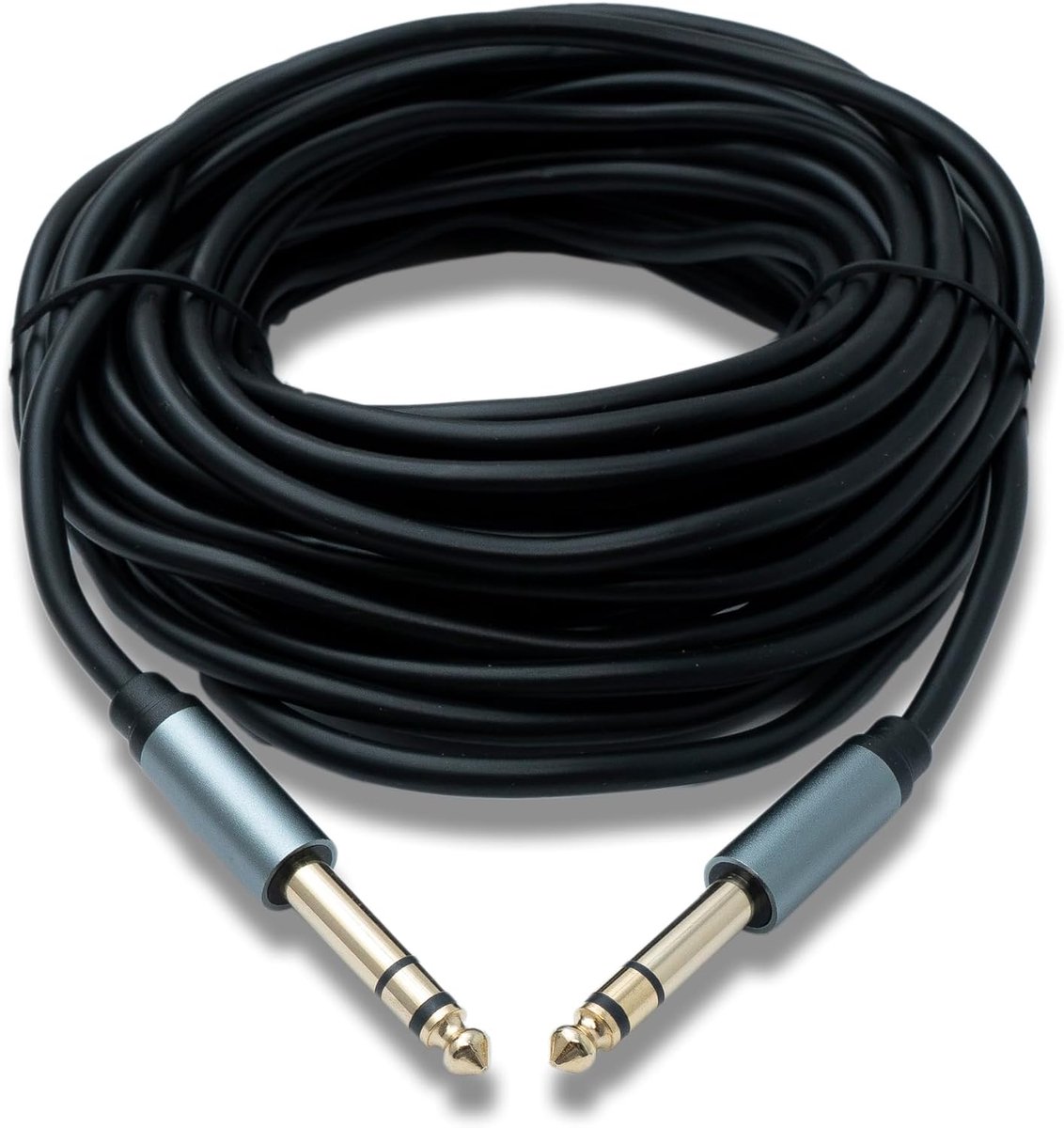 AUX kabel 10m - 6.35mm TRS plug - zwart - ideaal voor audioverbindingen - ShopVlot